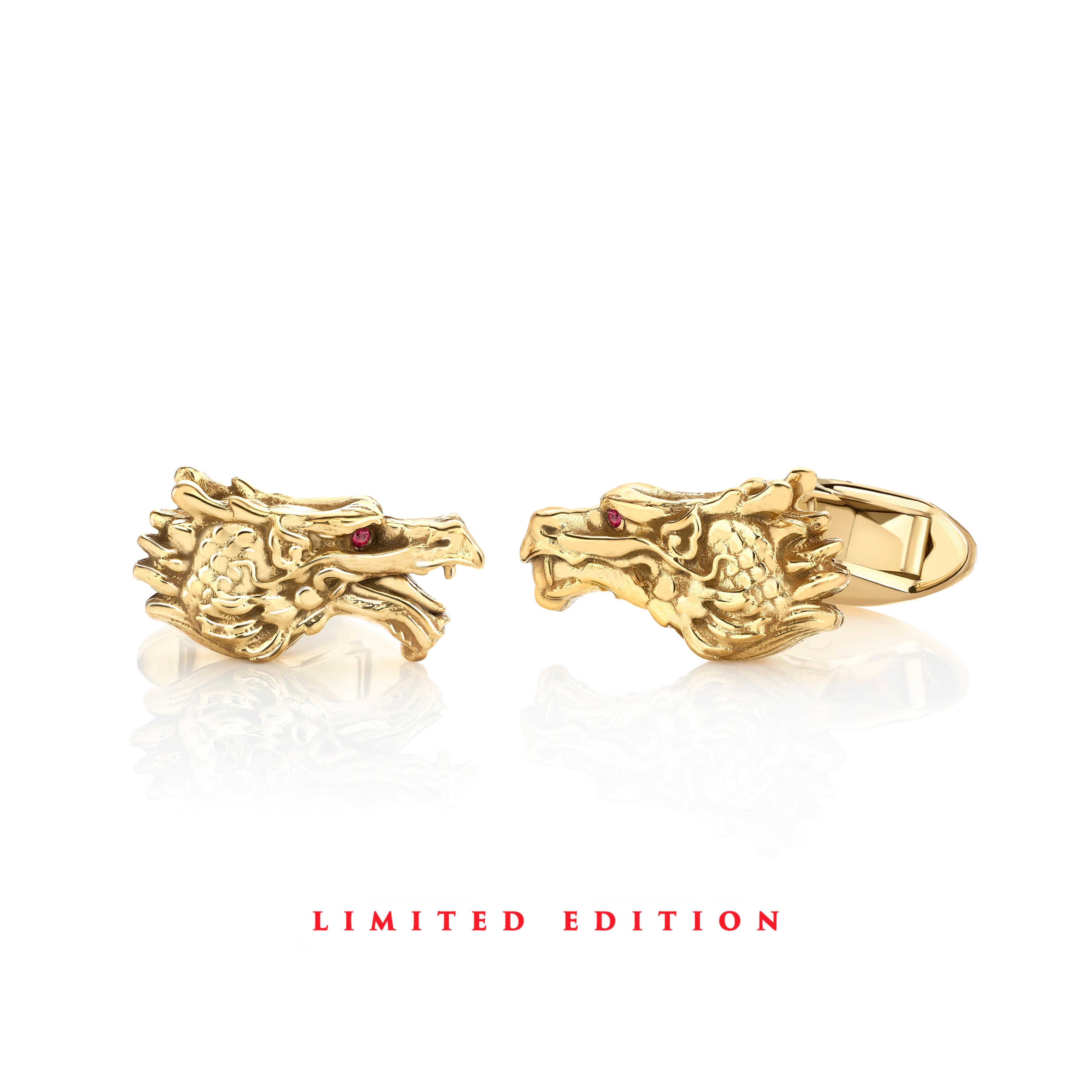 Year of the Dragon Dragon Zodiac Cufflinks in Gold Patrick Mavros