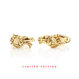 Dragon Zodiac Ruby Eyes Cufflinks in 18K Gold