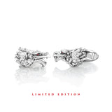 Dragon Zodiac Ruby Eyes Cufflinks in Silver