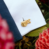 Dragon Zodiac Ruby Eyes Cufflinks in 18K Gold