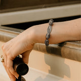 Elephant Hair Cuff Ladies in Silver with Midnight Patina