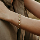 Elephant Hair Link Bracelet Ladies in 18K Gold