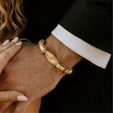 Elephant Hair Bangle Mens in 18K Gold