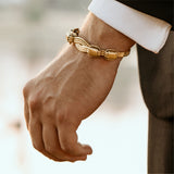 Elephant Hair Cuff Mens in 18K Gold