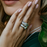 Snake Bombe Ring in Silver