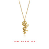 Dragon Zodiac Ruby Eyes Pendant in 18K Gold