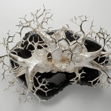 The Baobab Tree in Sterling Silver on Zimbabwean Blackwood base with 18K Gold Bushmen