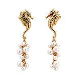 Seahorse Earrings in 18K Gold