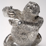 Gorilla Female Reaching (Margo) Sculpture in Sterling Silver