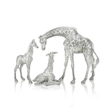 Giraffe Calf Sitting in Silver - Patrick Mavros
