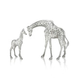 Giraffe Calf Nuzzling in Silver - Patrick Mavros