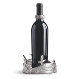 Grouse Wine Coaster in Sterling Silver and Elephant Wine Drip Ring in Sterling Silver