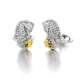 Papa Seahorse Cufflinks in Silver & Gold
