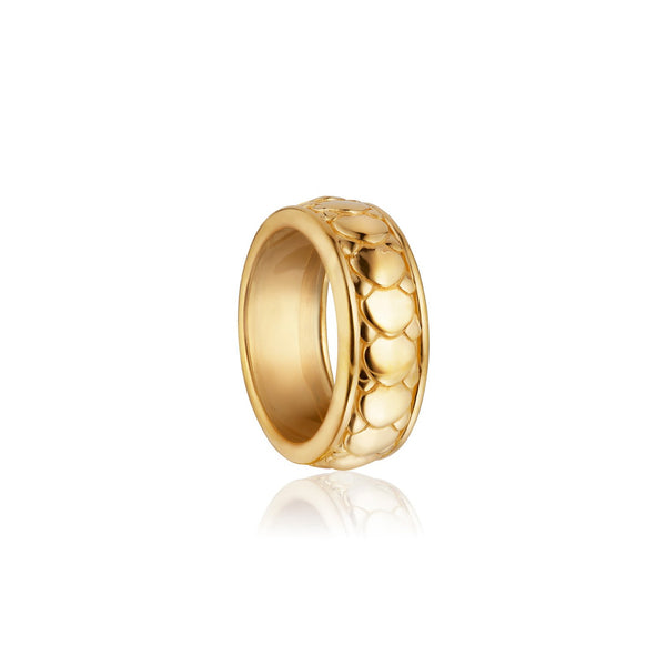Pangolin Shield Ring in 18K Gold