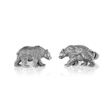 Papa Bear Cufflinks in Sterling Silver