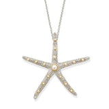 Plus Grande Starfish Necklace in Pearl and Sterling Silver