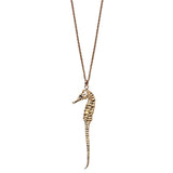 Long Seahorse Pendant in 18K Gold