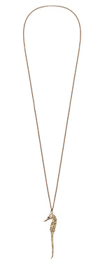 Long Seahorse Pendant in 18K Gold