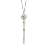 Sea Urchin Spine Grande Necklace in Chrysoprase in Sterling Silver and 18K Gold