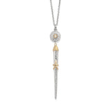 Sea Urchin Spine Petite Necklace in Pearl in Sterling Silver and 18K Gold