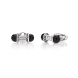 Nada Cufflinks - Black Onyx in Silver by Patrick Mavros