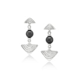 Vakadzi Dangle Earrings with Black Onyx in Silver by Patrick Mavros