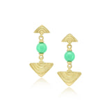 Vakadzi Dangle Earrings with Chrysoprase in 18K Gold