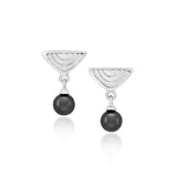 Vakadzi Drop Earrings with Black Onyx in Silver by Patrick Mavros