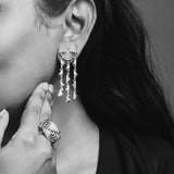 Vakadzi Chandelier Earrings in Silver by Patrick Mavros