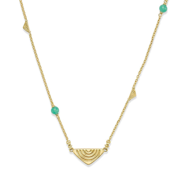Vakadzi Long Necklace with Chrysoprase in 18K Gold