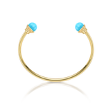 Nada Bangle - Turquoise in 18K Gold by Patrick Mavros