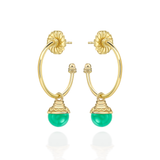 Nada Hoop Earrings - Chrysoprase in 18K Gold by Patrick Mavros