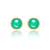 Nada Stud Earrings - Chrysoprase in 18K Gold by Patrick Mavros