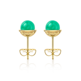 Nada Stud Earrings - Chrysoprase in 18K Gold by Patrick Mavros