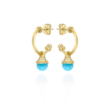 Nada Hoop Earrings - Turquoise in 18K Gold - Small by Patrick Mavros