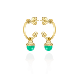Nada Hoop Earrings - Chrysoprase in 18K Gold - Small by Patrick Mavros