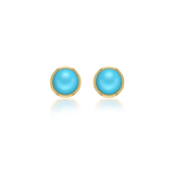 Nada Stud Earrings - Turquoise in 18K Gold - Small by Patrick Mavros