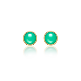 Nada Stud Earrings - Chrysoprase in 18K Gold - Small by Patrick Mavros