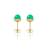Nada Stud Earrings - Chrysoprase in 18K Gold - Small by Patrick Mavros