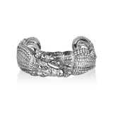 Crocodile Cuff Bangle in Sterling Silver