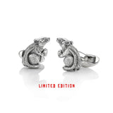 Rat Zodiac Cufflinks in Silver by Patrick Mavros