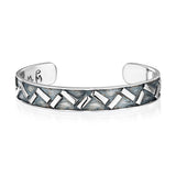Zimbabwe Chevron Bangle in Silver - Patrick Mavros