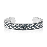 Zimbabwe Herringbone Bangle in Silver - Patrick Mavros