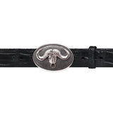 Buffalo Skull Belt Buckle in Silver