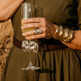 Croc Hornback Ring in Silver