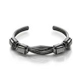 Elephant Hair Cuff Ladies in Silver with Midnight Patina