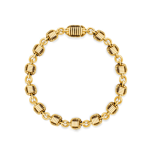 Elephant Hair Link Bracelet Ladies in 18K Gold