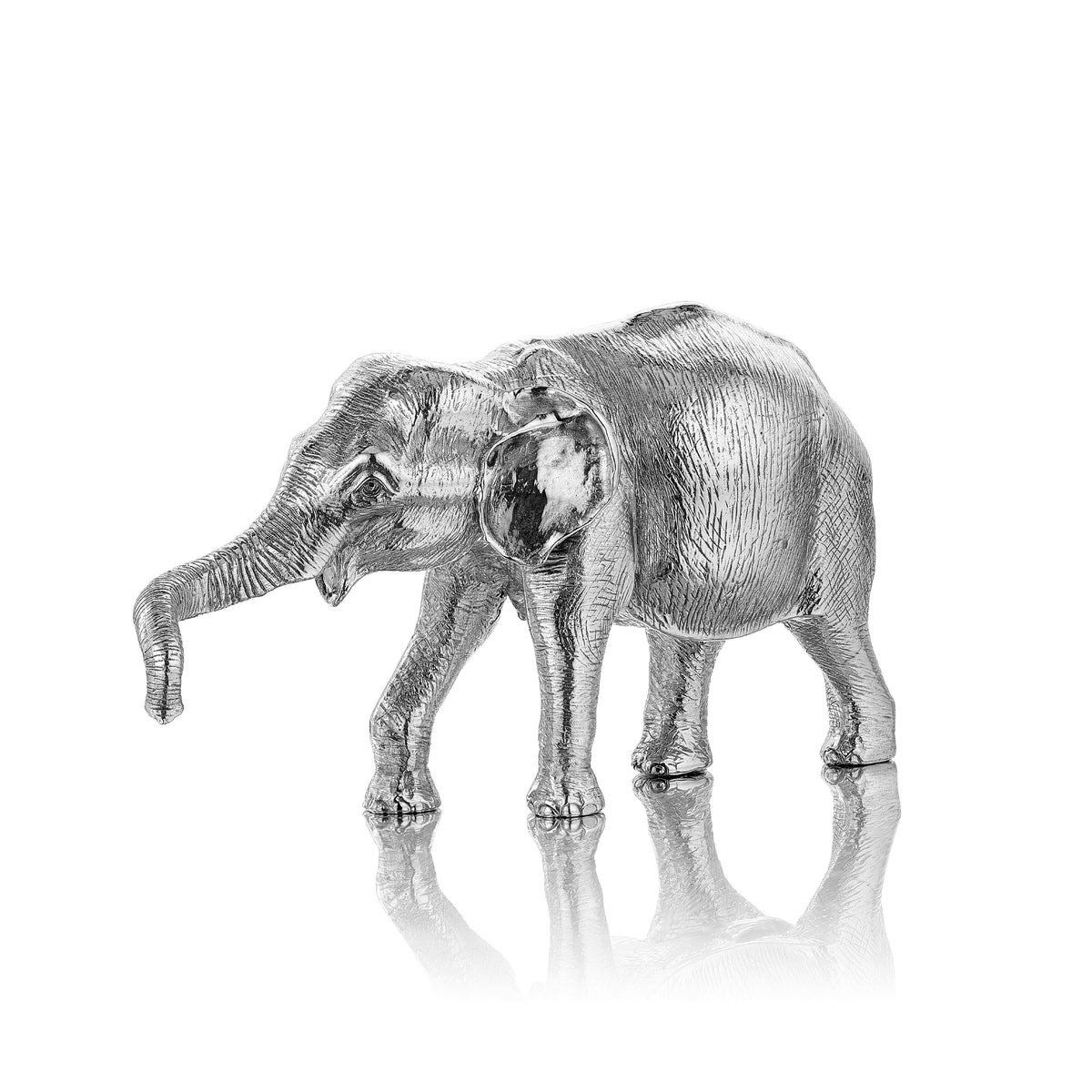 Patrick Mavros パトリックマブロス 置物 箱付 黒檀台 Silver Animal Ornaments | Big Five African Animal Sculptures