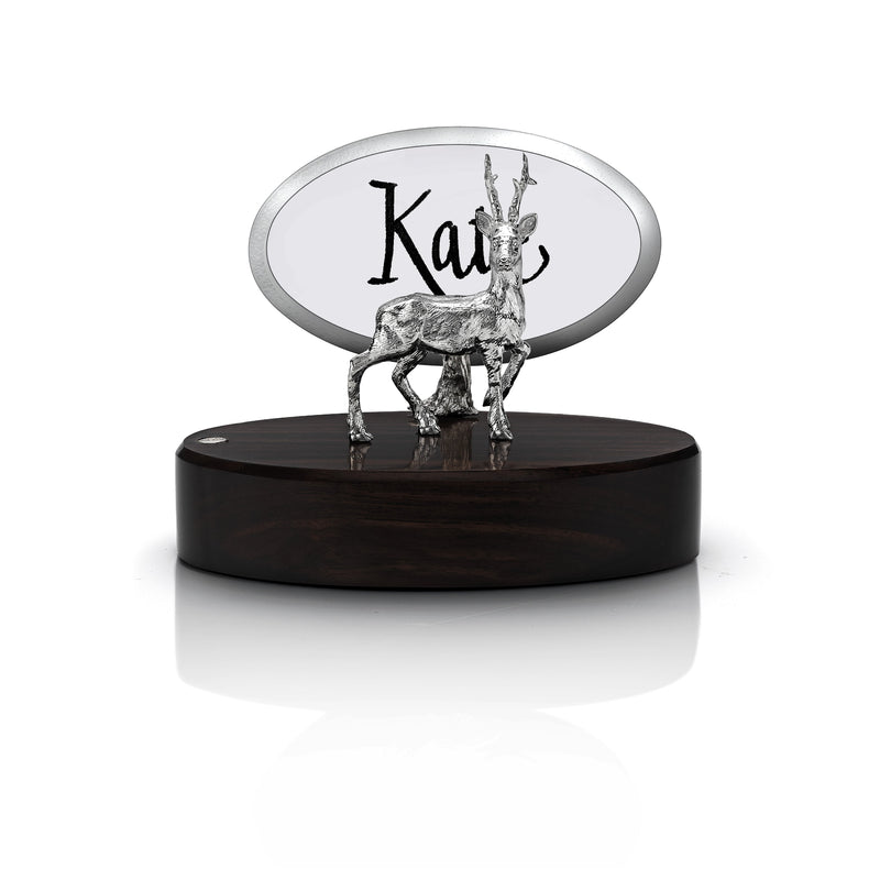 Roe Buck Place Card Holder in Silver