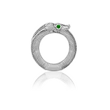 Snake Bombe Ring in Silver